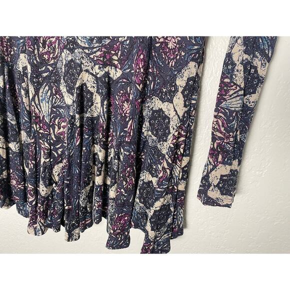 Free People Women’s Annabelle Mock Neck Long Sleeve Tunic Mini Dress Open Back - Picture 7 of 11